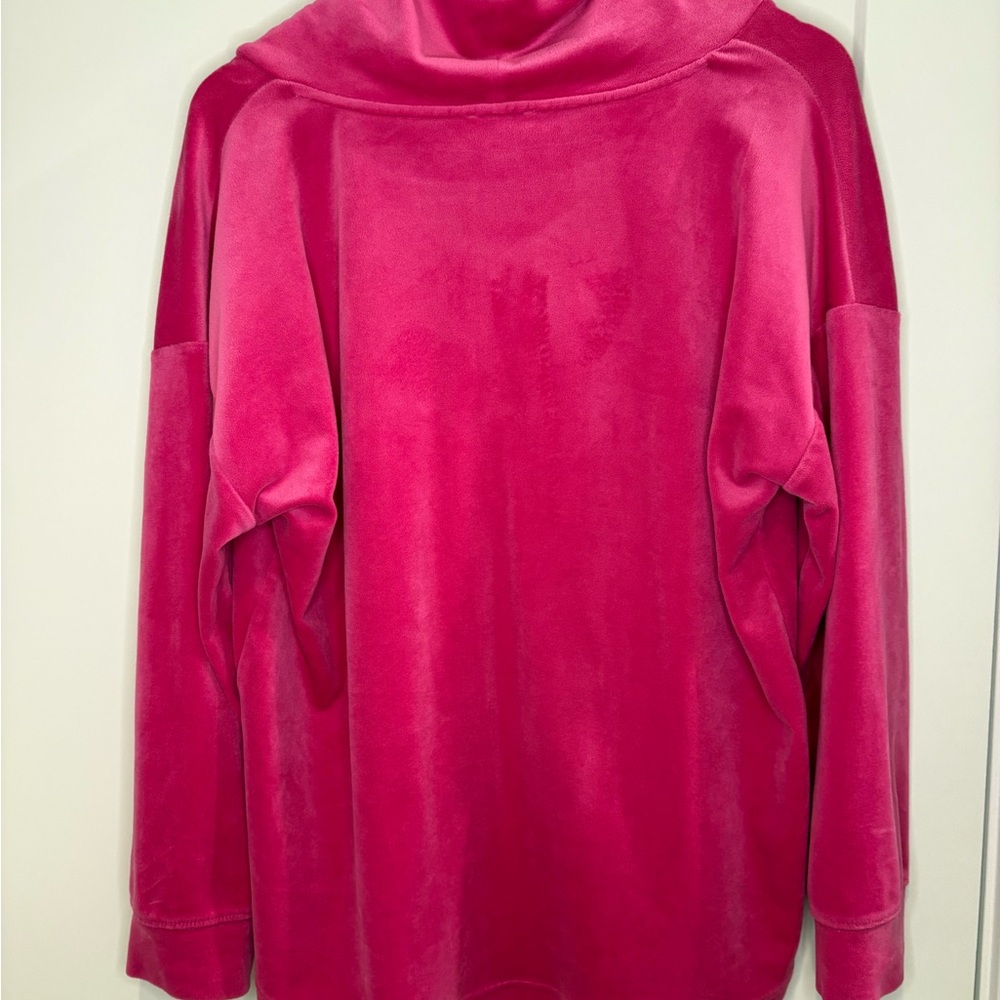 Nicole Miller High Neck Pullover Fuchsia Velvet Comfort Scoop Neck Sweater - Picture 5 of 5